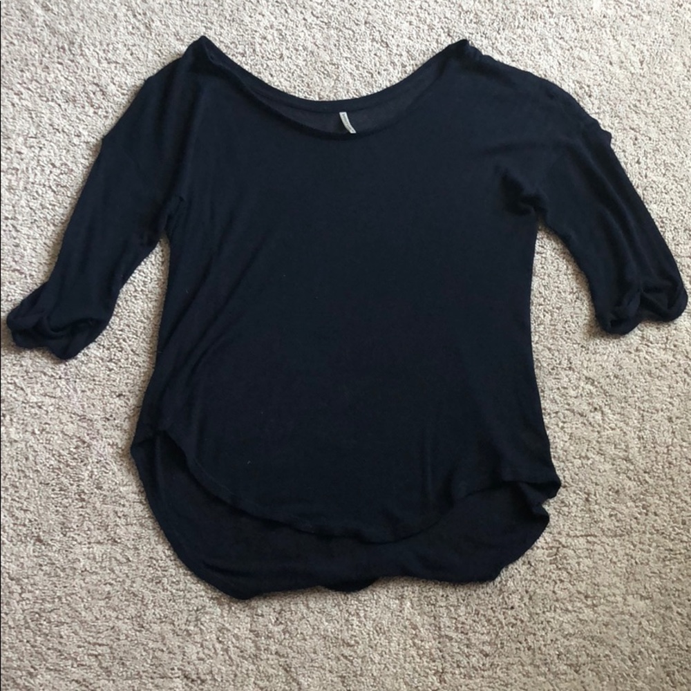 Navy lightweight, knit top.